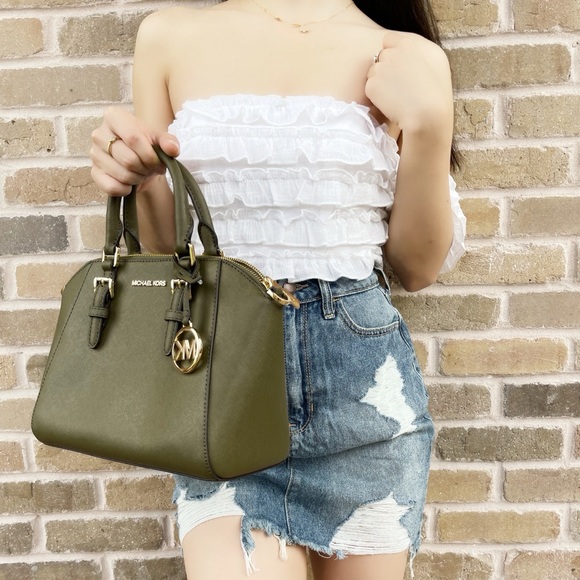 ‼️SALE‼️Michael kors small satchel crossbody green - Picture 2 of 7